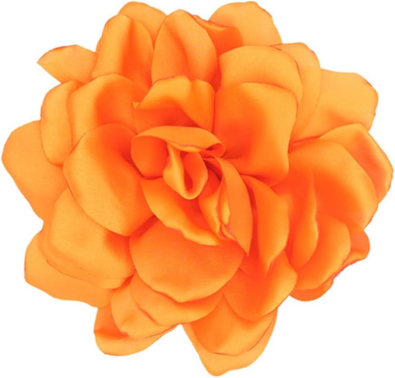 Decixde Satin Fabric Rose Flower Brooches - Handmade Floral Accessory for Wedding Party Dance Banquet Ceremony - Size: 4.72in - Image 5